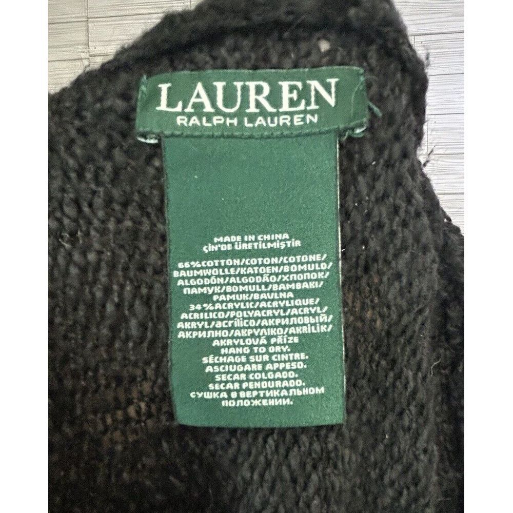 Lauren Ralph Lauren Poncho With Fringe Women's Black Cotton Acrylic Blend OS‎ - Picture 5 of 6